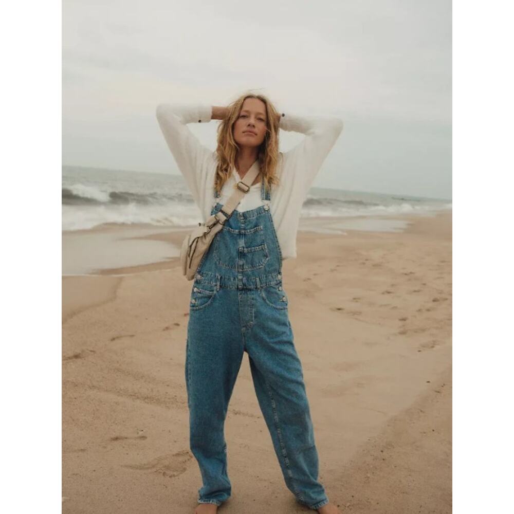 Free People Ziggy Denim Overalls Cotton Size 28